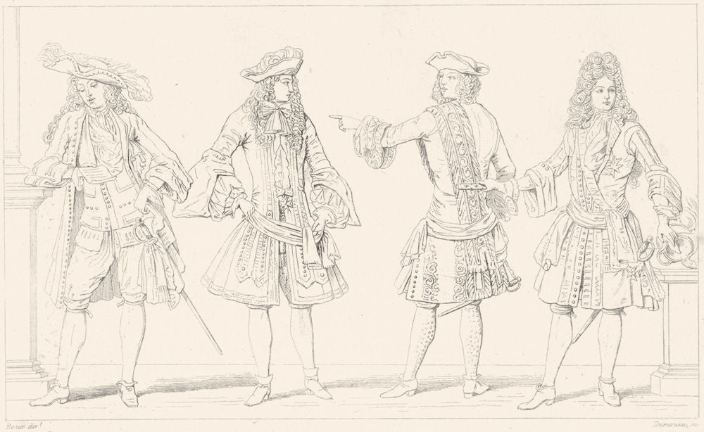 FRANCE. Gentleman; page of Louis XIV(1670)Capt, Army General 1875 old print